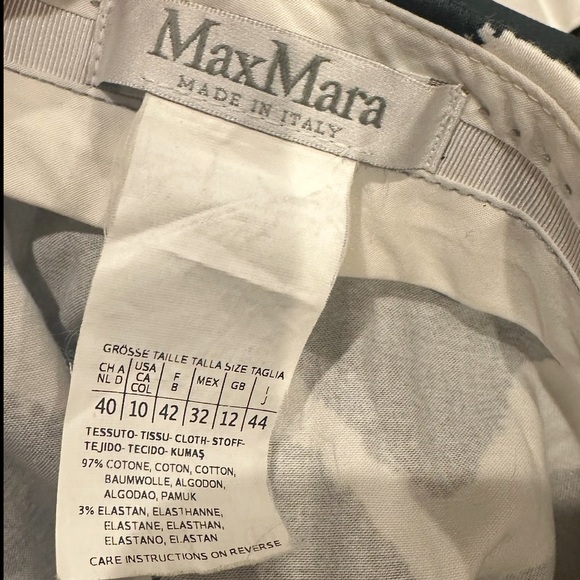 MaxMara Abstract Blue and White Straight Leg Pants - Picture 2 of 3